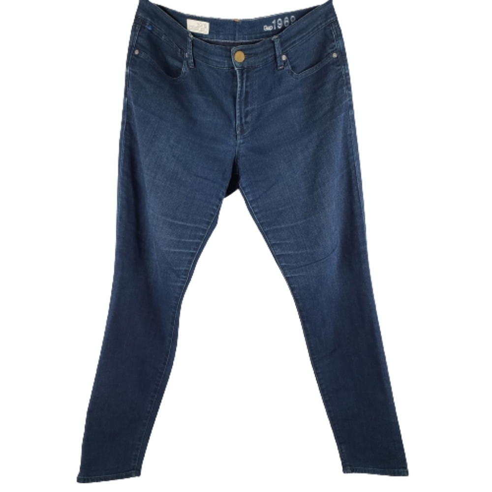 Gap 1969 10 30 Legging Jeans Blue Dark Wash Distressed Denim Stretch Jegging